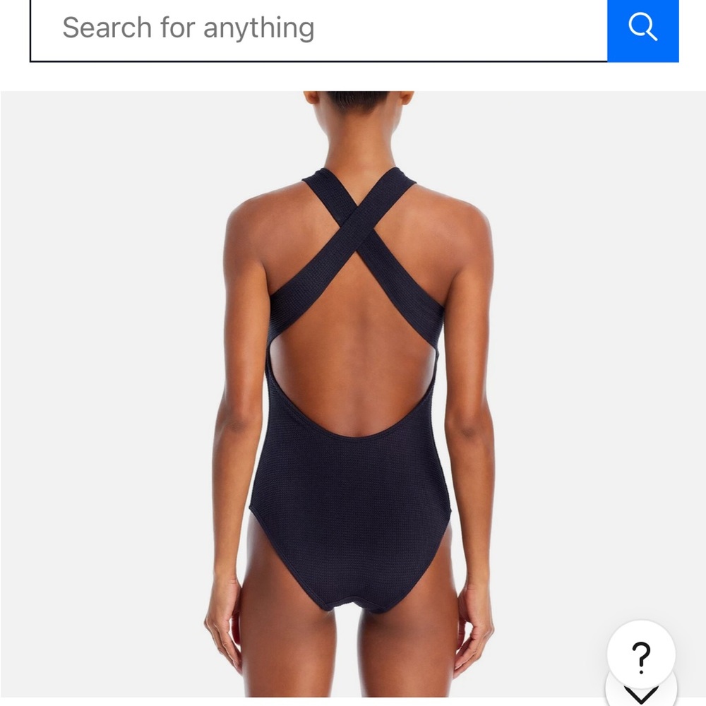 Shoshanna Plisse Black Halter One Piece Swimsuit - Picture 3 of 6